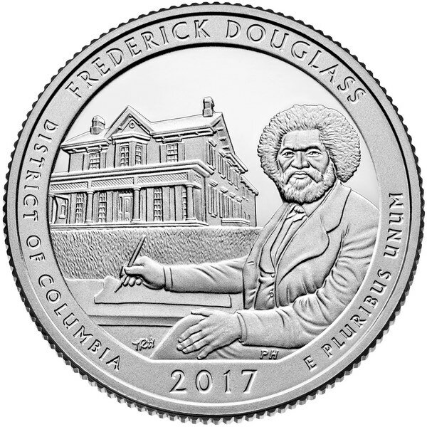 картинка 25 центов США Национальное историческое место "Frederick Douglass" (№ 37), 2017 г. 