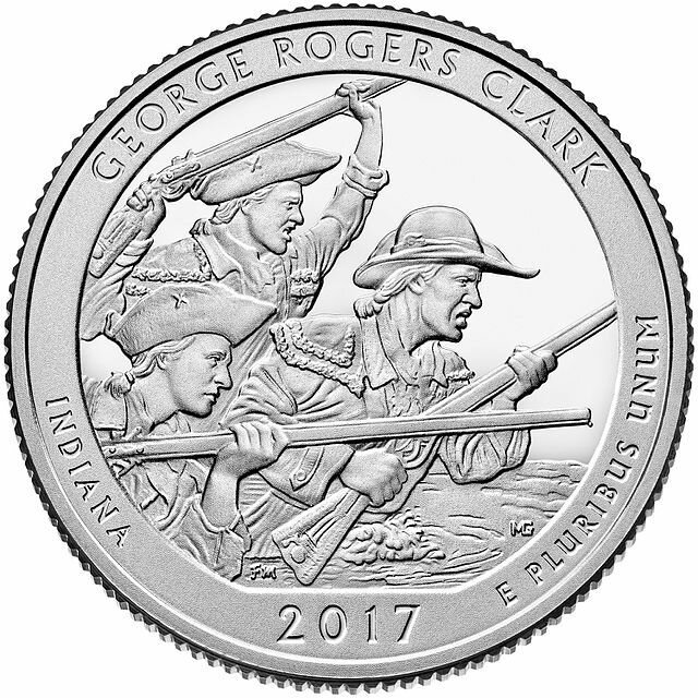 картинка 25 центов США Национальный парк "George Rogers Clark" (№ 40), 2017 г. 