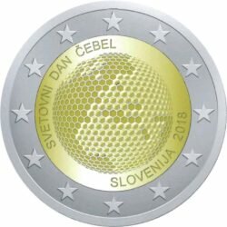 картинка 2 евро Словения Всемирный день пчелы 2018 год 