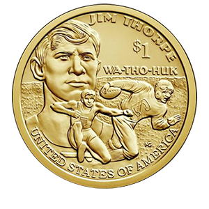 картинка 1$ Сакагавея"Jim Thorpe". 2018 г. 