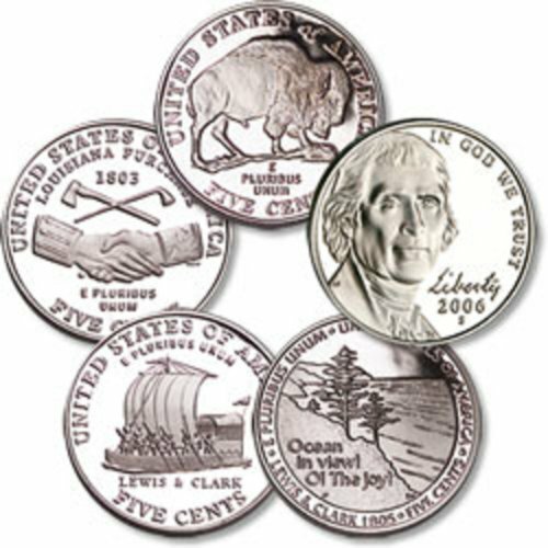 картинка Набор пятицентовых монет "Путешествие на Запад" (5 монет) , 2004-2006 гг. 